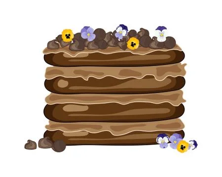 Chocolate cake Stock Illustration