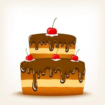 Chocolate cake Stock Illustration
