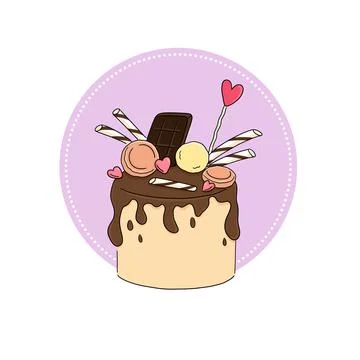 Chocolate cake Stock Illustration