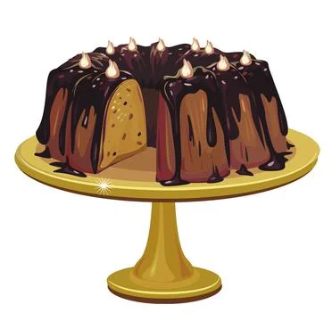 Chocolate cake Stock Illustration