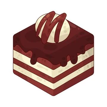 Chocolate Cake illustration Stock Illustration