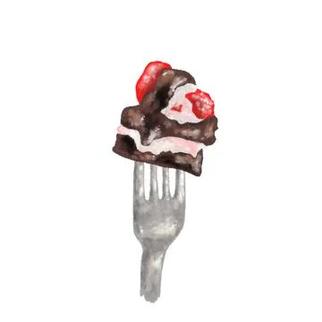 Chocolate cake illustration Stock Illustration