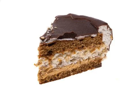 Chocolate cake isolated Stock Photos