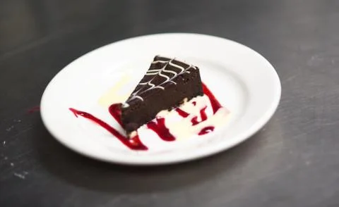 Chocolate cake mid focus Stock Photos