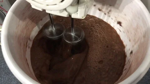 Chocolate cake mixer Stock Footage 104558879