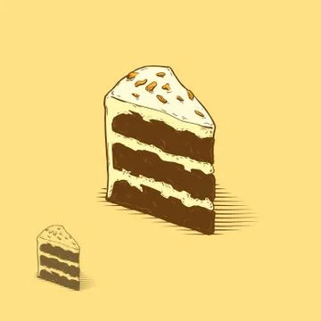 Chocolate cake with nuts Stock Illustration