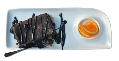 Chocolate cake with orange Stock Photos