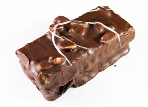 Chocolate cake with peanuts Stock Photos
