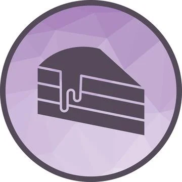 Chocolate cake piece icon vector image. Stock Illustration
