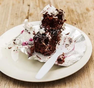 Chocolate cake on the plate Foto stock