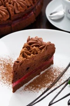 Chocolate cake on a plate Stock Photos
