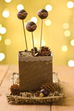 Chocolate cake pops Stock Photos