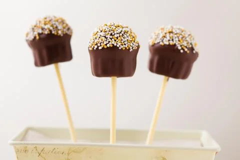 Chocolate cake pops Stock Photos