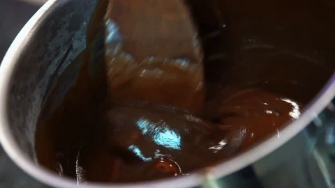 Chocolate cake preparation process Stock Footage 120071229