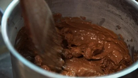 Chocolate cake preparation process Stock Footage 120071233