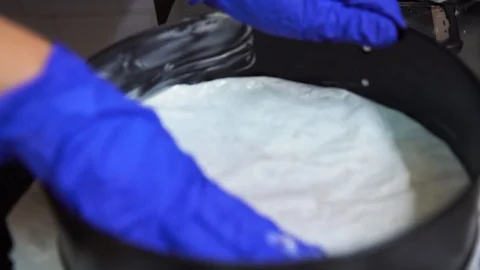 Chocolate cake preparation process Stock Footage 120071482