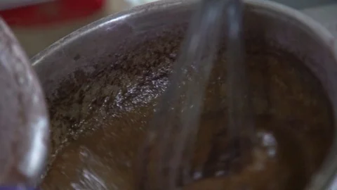 Chocolate cake preparation process Stock Footage 120071513