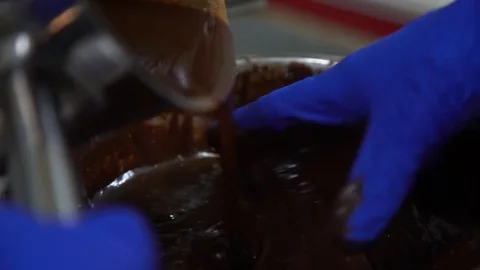 Chocolate cake preparation process Stock Footage 120071525