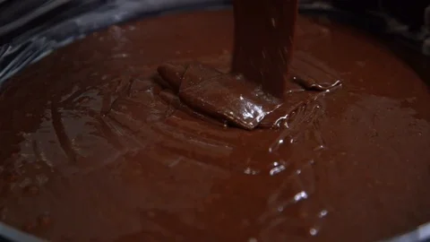 Chocolate cake preparation process Stock Footage 120071650