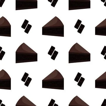 Chocolate cake seamless pattern Stock Illustration