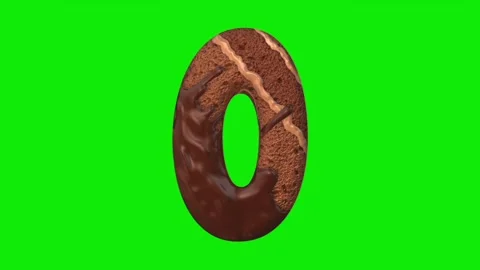 Chocolate cake shaped number animation Stock-Footage 339323510