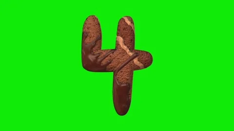 Chocolate cake shaped number animation Stock Footage 339323561