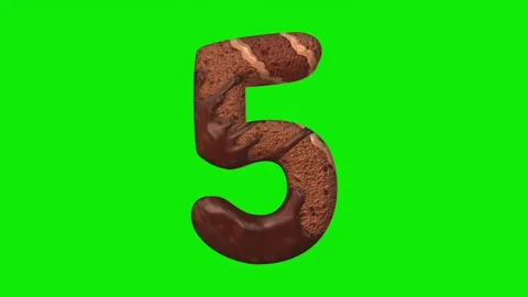Chocolate cake shaped number animation Stock Footage 339323573
