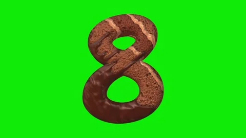 Chocolate cake shaped number animation 스톡 동영상 339323599