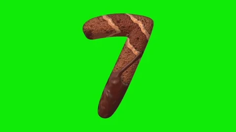 Chocolate cake shaped number animation Stock Footage 339323606
