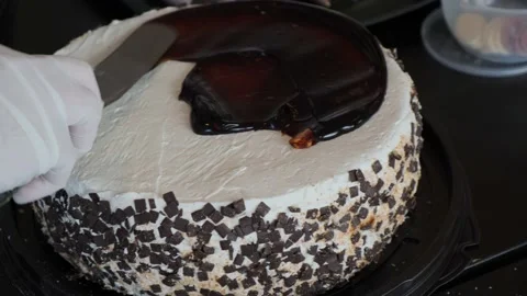 A chocolate cake sitting on top of a table Video stock 131954779