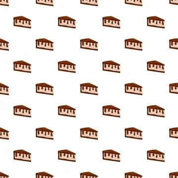 Chocolate cake slice dessert seamless pattern background イラスト素材