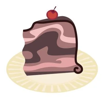 Chocolate cake slice Illustrazione stock