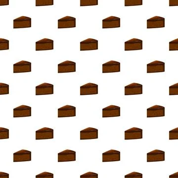 Chocolate cake slice pattern on white background Ilustración de archivo
