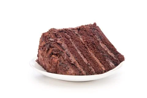 Chocolate cake slice Stock Photos