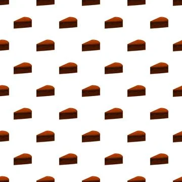 Chocolate cake slice repeating pattern illustration for dessert lovers Stock Illustration