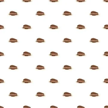 Chocolate cake slice sweet dessert seamless pattern Stock Illustration