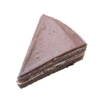 Chocolate cake slice on top view Stock Photos