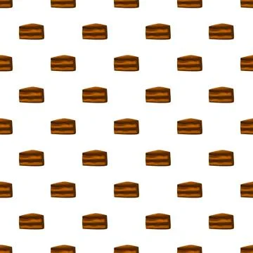 Chocolate cake slices pattern seamless background dessert concept Stock Illustration