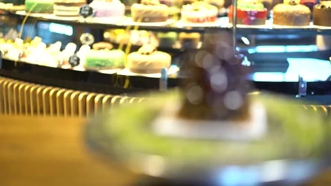 Chocolate cake with small chocolate chips Stock Footage 167587945