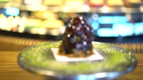 Chocolate cake with small chocolate chips Stock Footage 167587983
