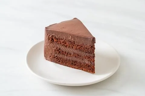 Chocolate cake with soft chocolate layer 스톡 사진