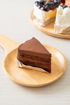 Chocolate cake with soft chocolate layer 写真素材