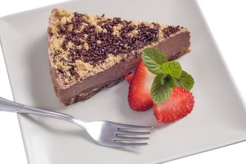 Chocolate cake with strawberries Stock Photos