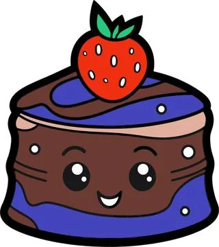 Chocolate Cake with Strawberry Illustrazione stock