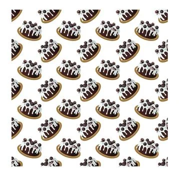 Chocolate cake with sugar icing. Vector illustration on a white background Stock Illustration