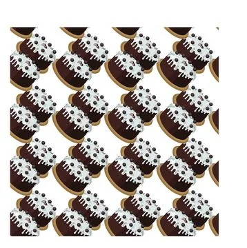 Chocolate cake with sugar icing. Vector illustration on a white background Stock Illustration