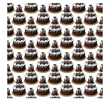 Chocolate cake with sugar icing. Vector illustration on a white background Illustrazione stock