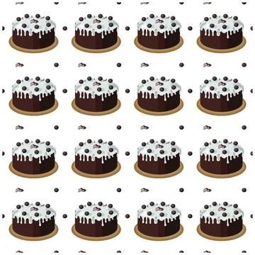 Chocolate cake with sugar icing. Vector illustration on a white background... Illustrazione stock