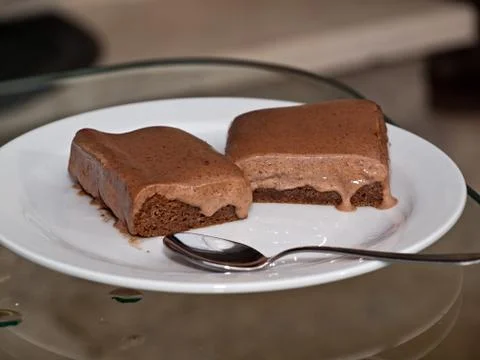 Chocolate cake on table Stock Photos