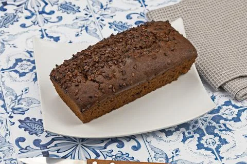 Chocolate cake on a table Stock Photos